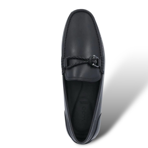 ALDO AMBANI Black Leather Moccasin Loafers Size 13 Black GOTHIC Normcore NWOT - Picture 14 of 14